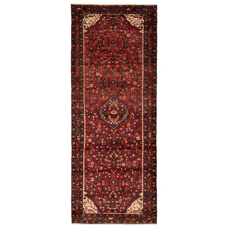 ECARPETGALLERY Hand-knotted Andelz Red Wool Rug - 3'8 x 9'6 - Dark Red - 3'8 x 9'6