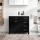preview thumbnail 77 of 143, Modern Bathroom Vanity with Sink & Faucet Storage Cabinet Set 36 in - Black