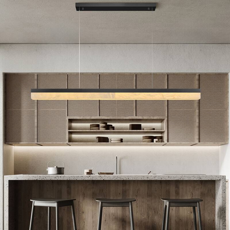 KAYLA Alabaster Pendant Light 1200 - 1800 Matte Black/Gold