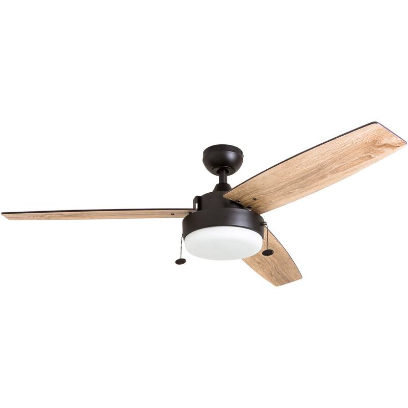 52" Copper Grove Andreas Espresso LED Ceiling Fan with 3 Barnwood Blades - 52-inch