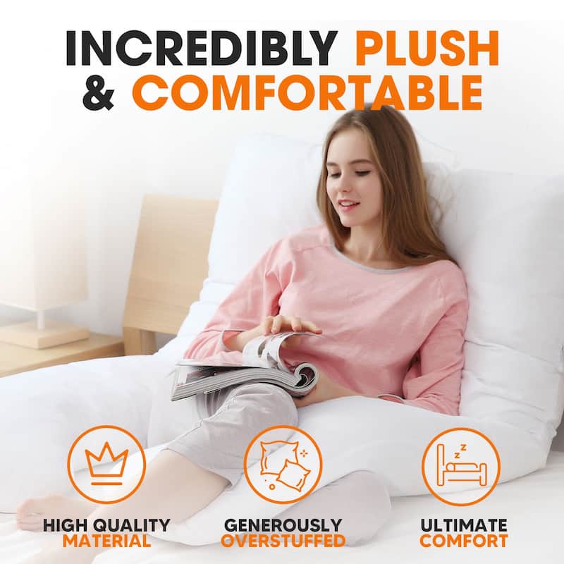 Cheer Collection Alternative Down U Shape Pillow - White
