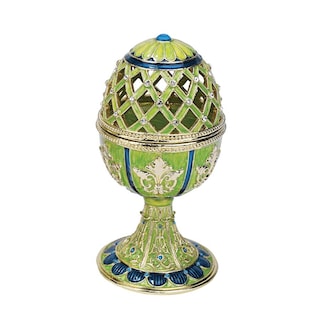 Design Toscano 'Jeweled Trellis - Verte' Romanov-style Collectible Hand-painted Enameled Egg