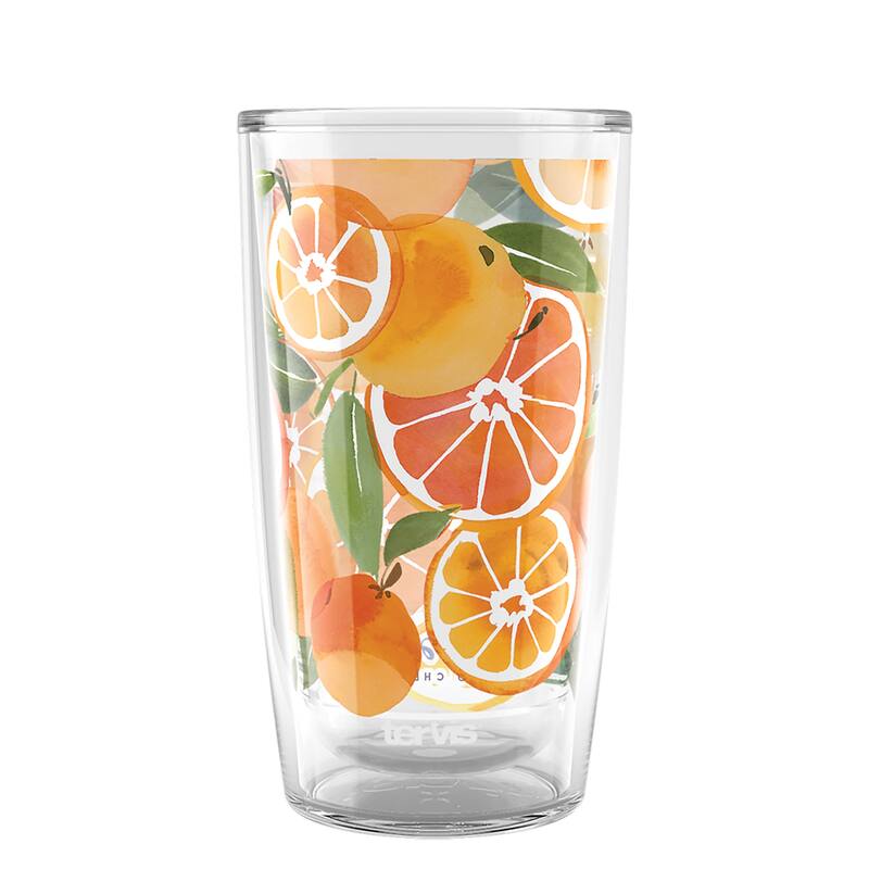 Tervis Yao Cheng Chilled Fruit Orange Tangelo Made in USA Double Walled Insulated Travel Tumbler, Orange Tangelo - 16oz - 16oz