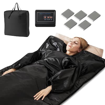 Gymax Infrared Sauna Blanket w/ Sleeves Wraps 30-90Min Timer