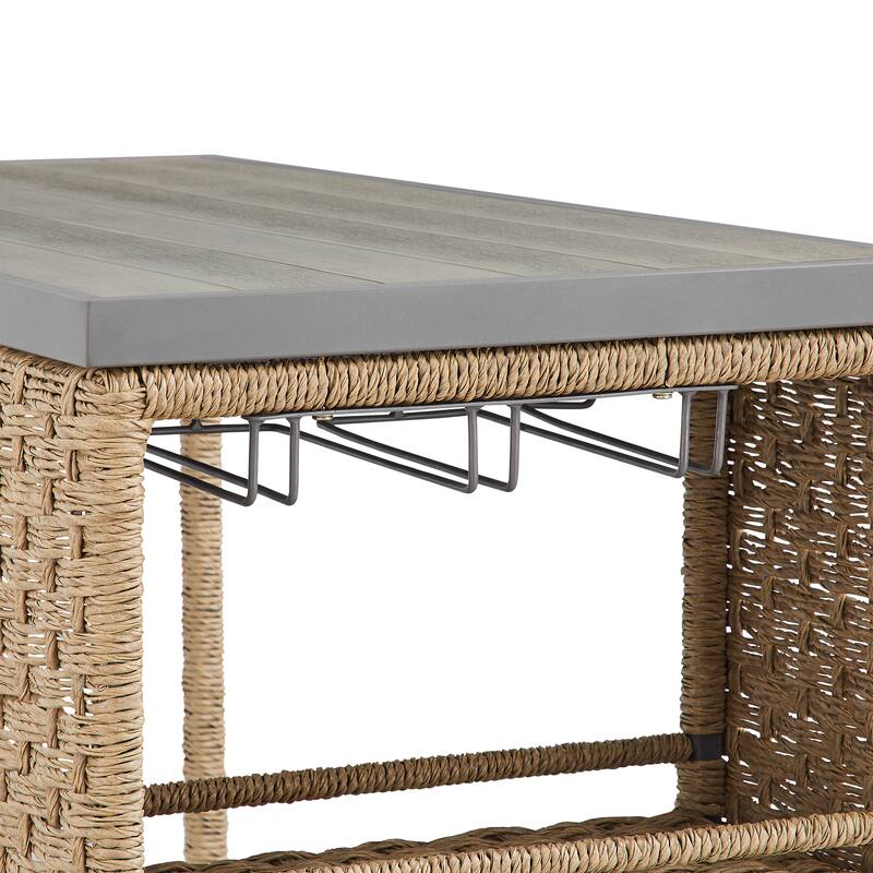 Corvus Kabul 5-piece Outdoor Bar Set with Cushioned Stools and Storage Shelf