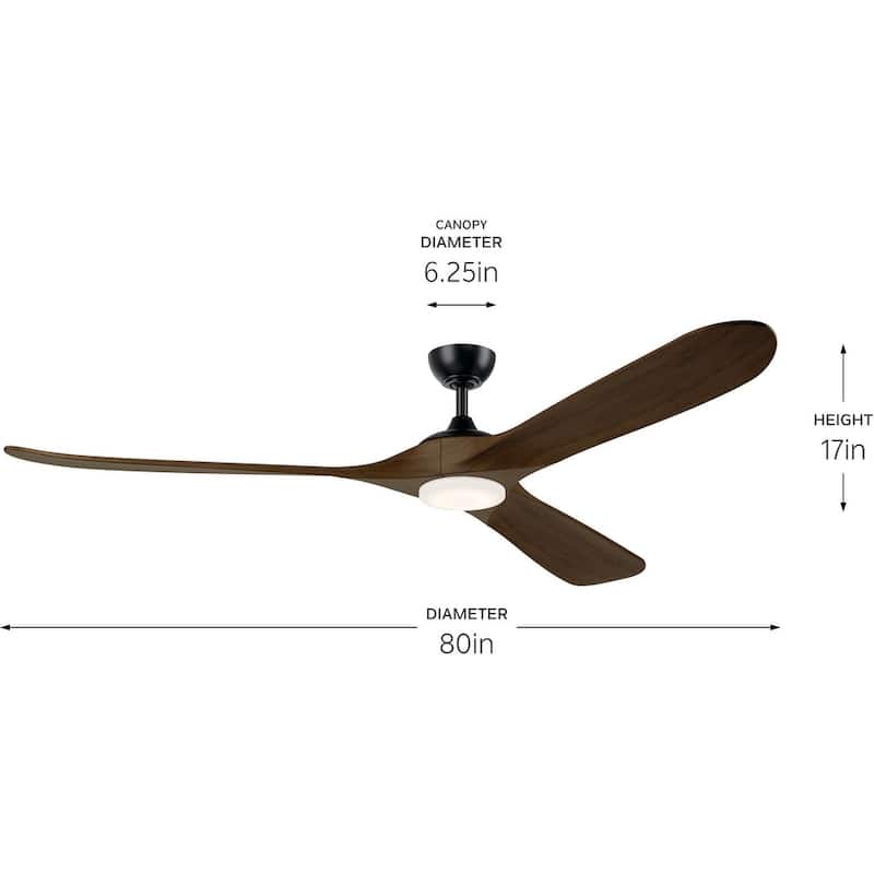 Kichler 310580 Mylo 80" 3 Blade Indoor / Outdoor Ceiling Fan