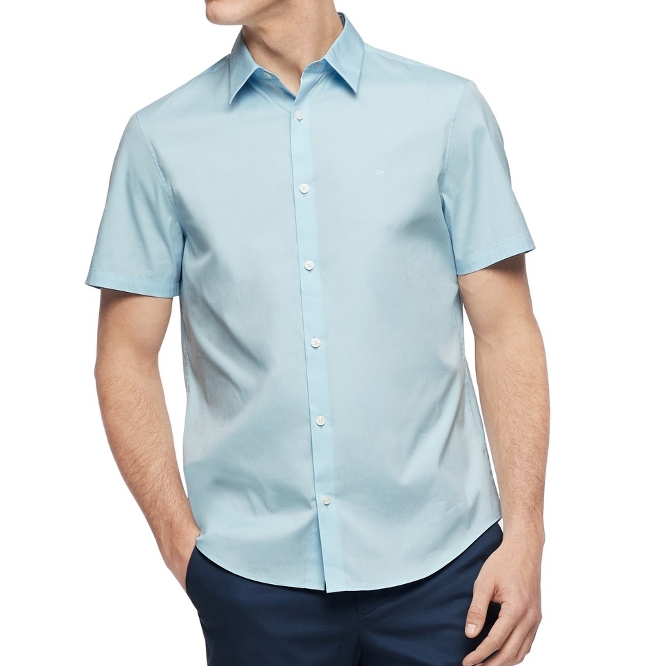 calvin klein men's short sleeve dress shirts