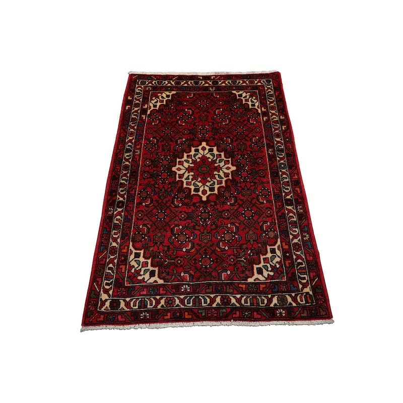 3'6''x5'1'' Hand Knotted Wool Rust Abadeh Traditional Rug - 3' 6'' x 5' 1''