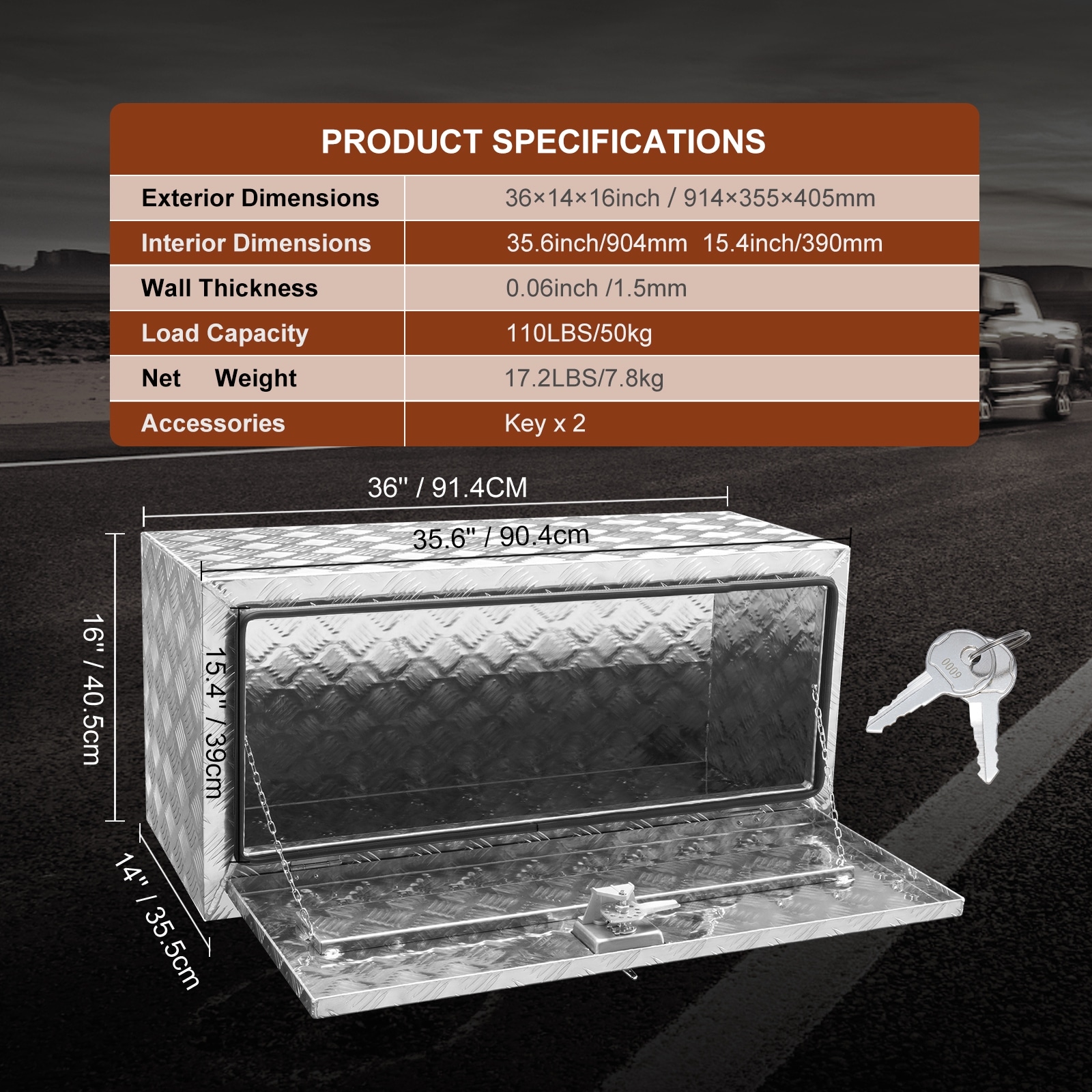 Aluminum underbody sale truck box