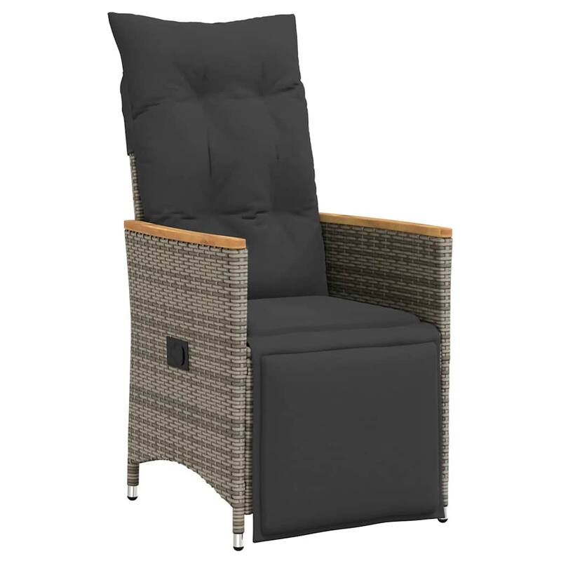 vidaXL Reclining Patio Chairs with Cushions Armchair Outdoor Seating Poly Rattan - 23.2 x 22.0 x 36.2