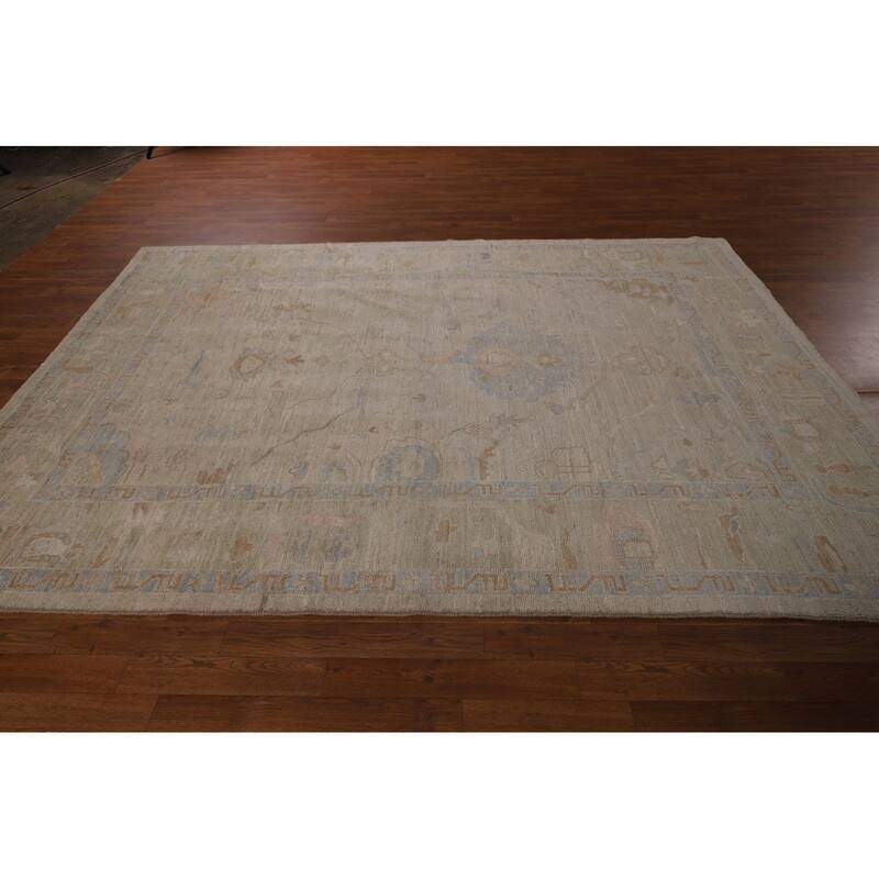 Earth Tone Oushak Turkish Area Rug Handmade Wool Carpet - 6'7"x 9'6"