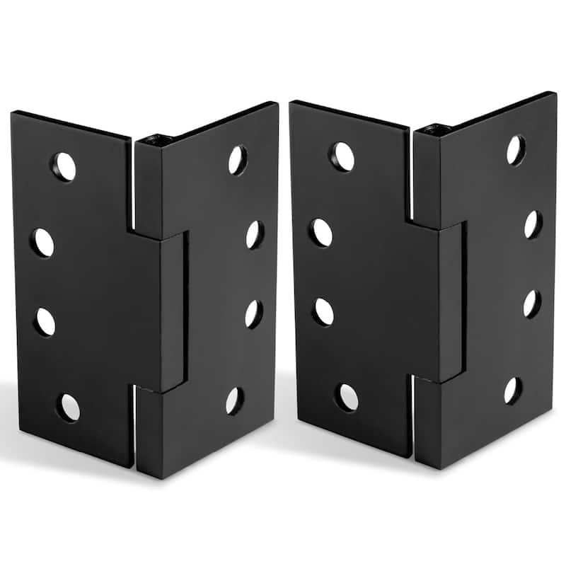 Mega Handles 4-Inch Square Barrel Hinges with Square Corner, Stainless Steel Interior Door Hinges for Bedroom, Bathroom, Cabinet - 2 Pack - Matte Black