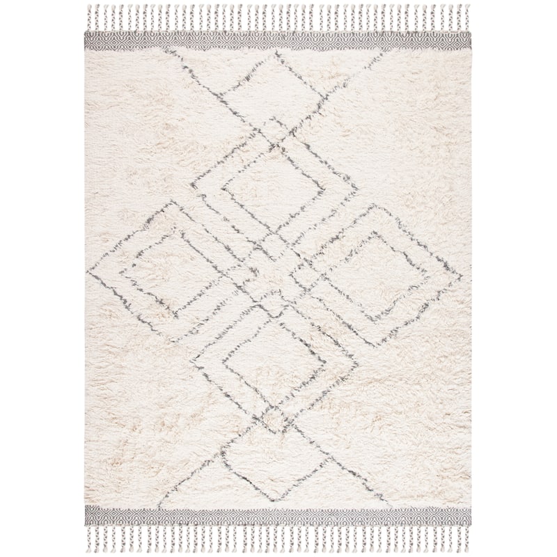 SAFAVIEH Handmade Casablanca Shag Friddora Tribal Wool Rug