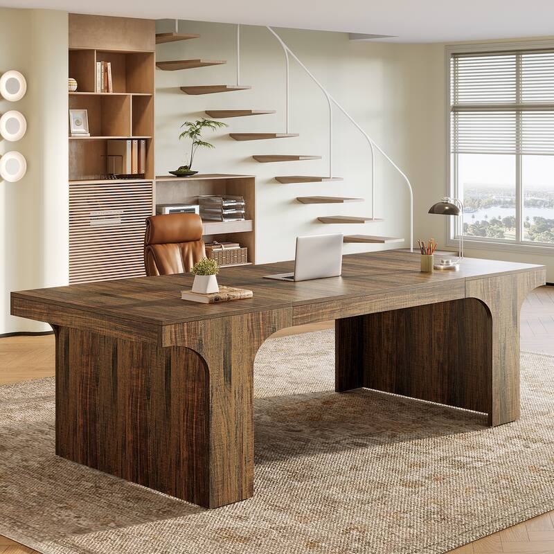 70.87" Executive Office Desk, Large Workspace Computer Desk, Simple Business Writing Table Simple Business for Home Office