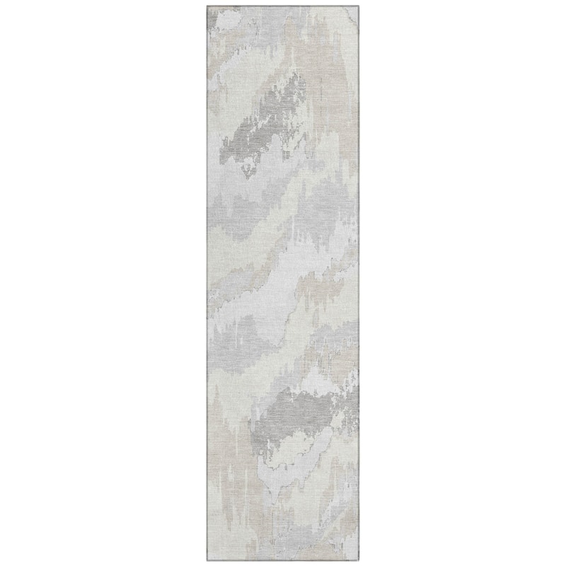 Machine Washable Indoor/ Outdoor Chantille Ombre Abstract Rug