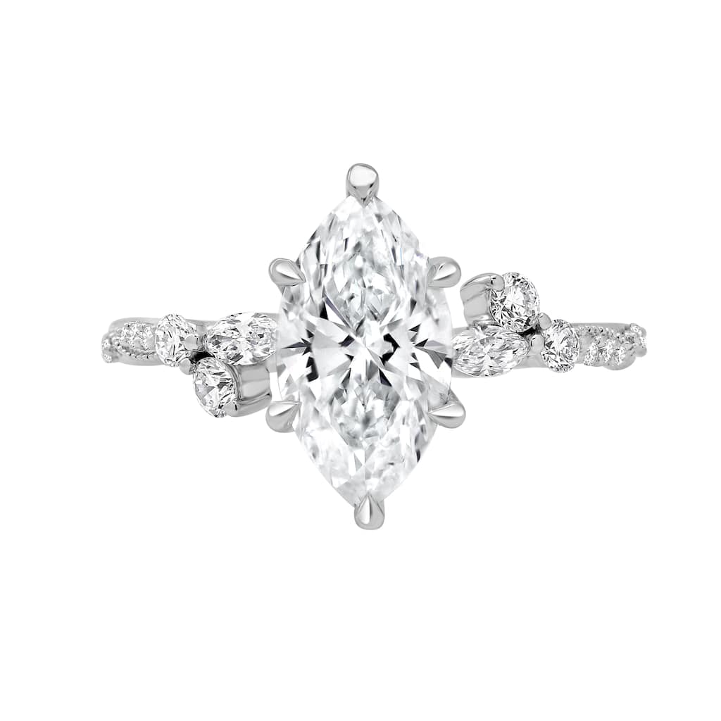 Auriya 14k Gold 5 2/5ctw Nature's Inspired Marquise Diamond Engagement Ring (F-G VS)
