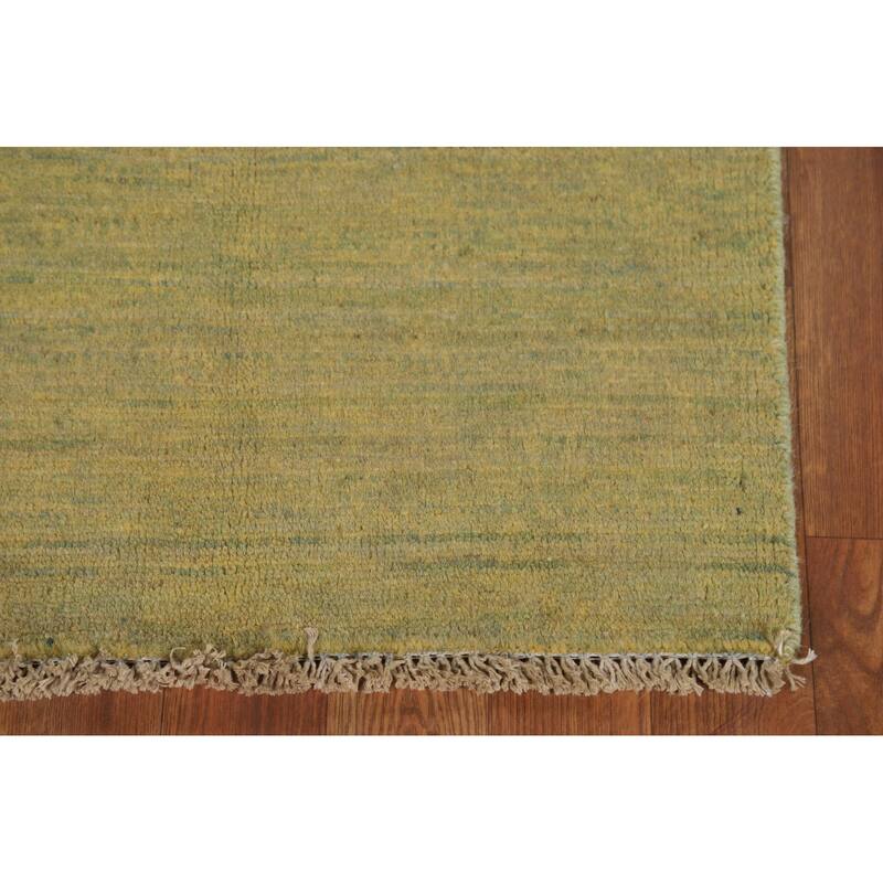 Yellow & Green Gabbeh Oriental Foyer Rug Handmade Wool Carpet - 1'11"x 3'0"