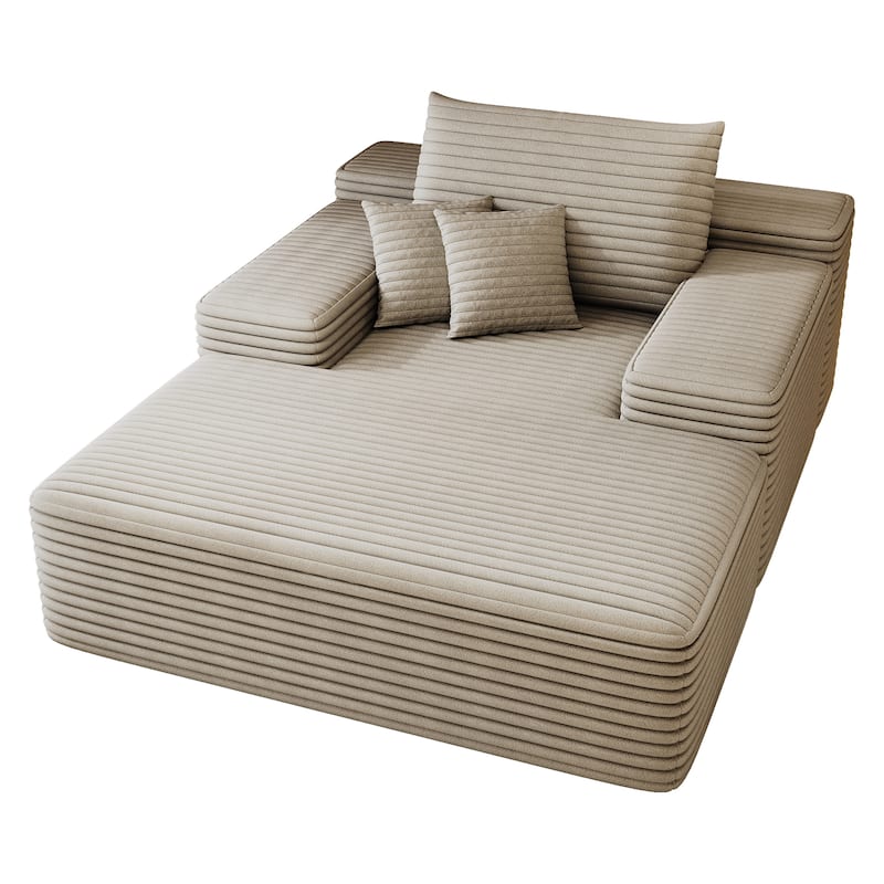 Oversized Corduroy Upholstered Single Sofa Chaise Lounge Chair Fluffy Plush Cloud Sofa Bed Sleeper Couch Reading Chair
