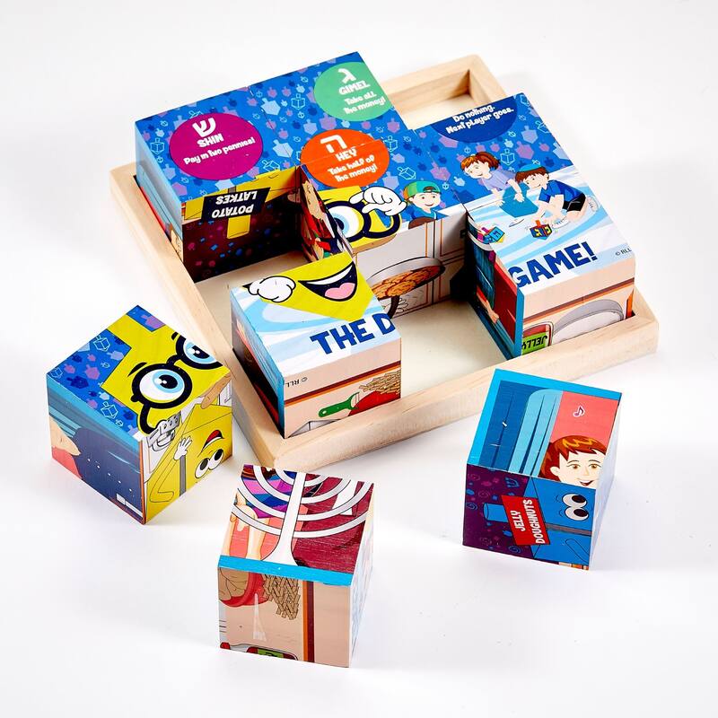6 in 1 Wooden Block Hanukkah Puzzle - 6.75"