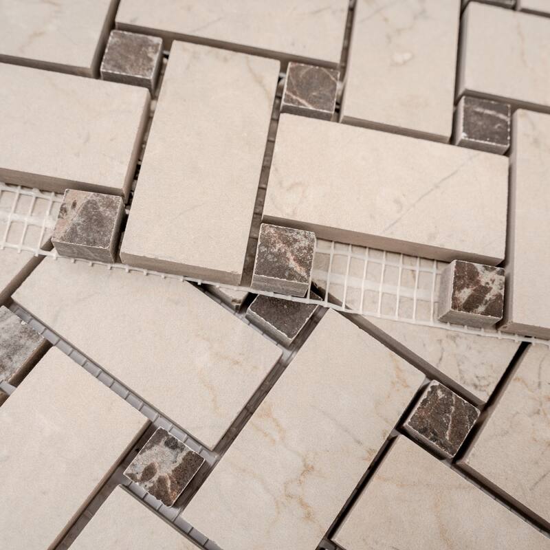 Regalia 12x12 in. Matte Gres Porcelain Basketweave Mosaic Wall and Floor Tile (5.82 sq ft/case, 6-Pack)