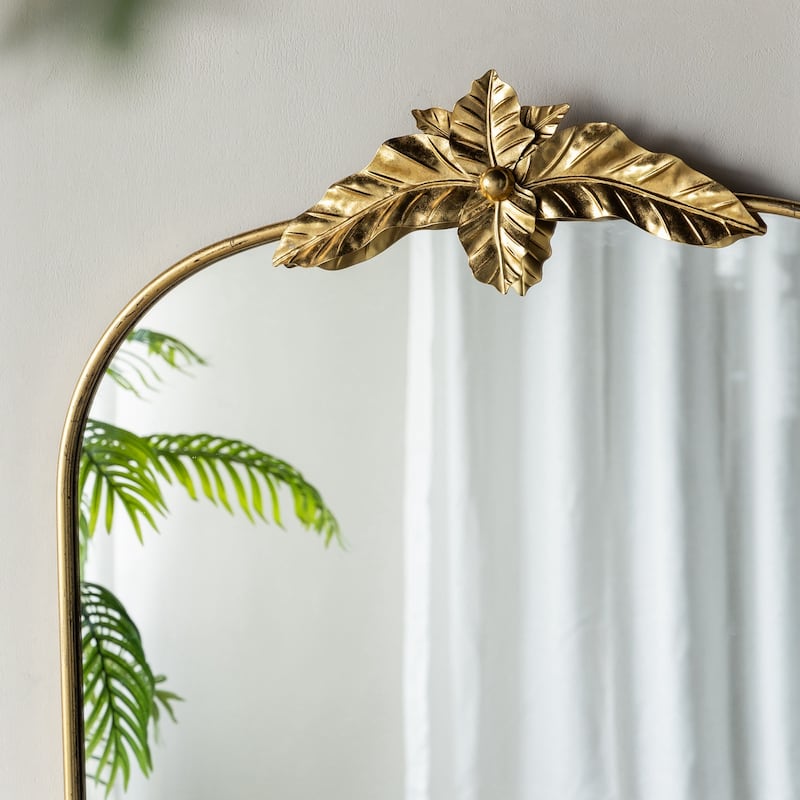 39.5" x 35" Gold Arched Mirror with Metal Frame