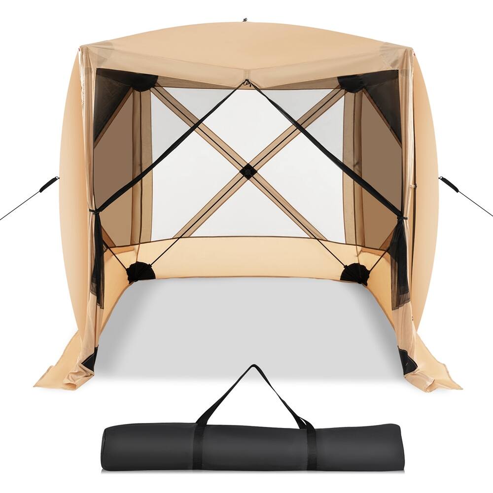 Costway 6.7 FT x 6.7 FT 4-Panel Pop up Camping Gazebo Quick-Set with 2 - See Details