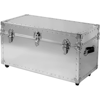 Smooth Steel Trunk with Wheels - Silver - Bed Bath & Beyond - 16343080