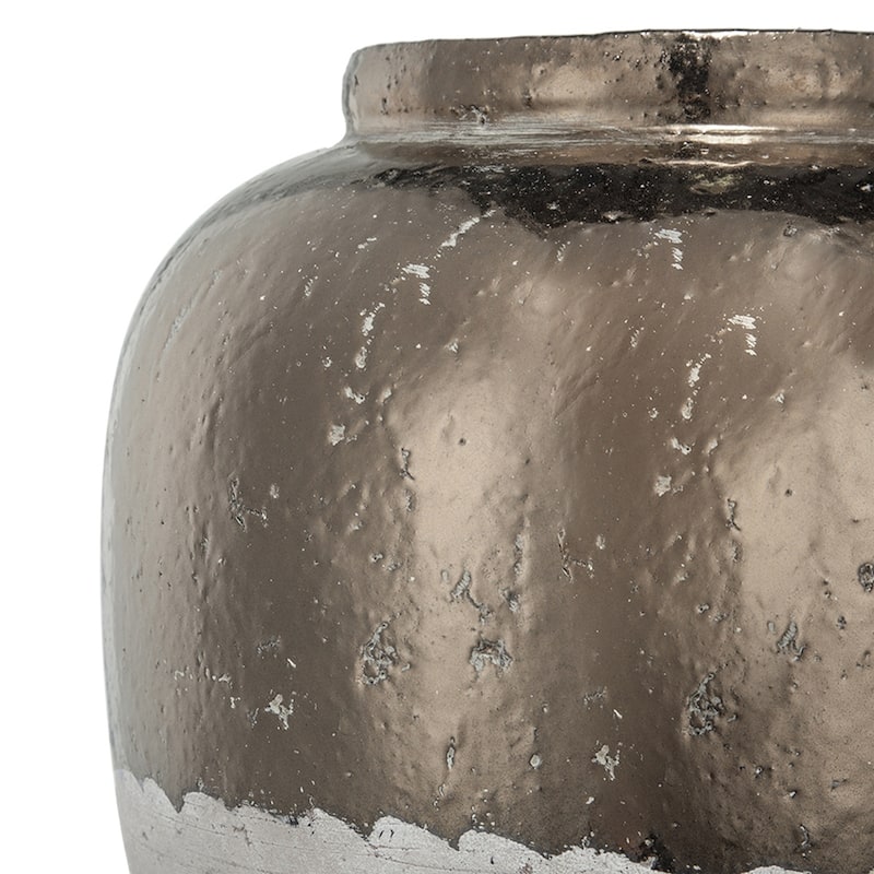 13x13x16" Round Sienna Brown Ceramic Accent Vase