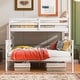 preview thumbnail 9 of 17, Wood Twin XL over Queen Bunk Bed with Ladder White