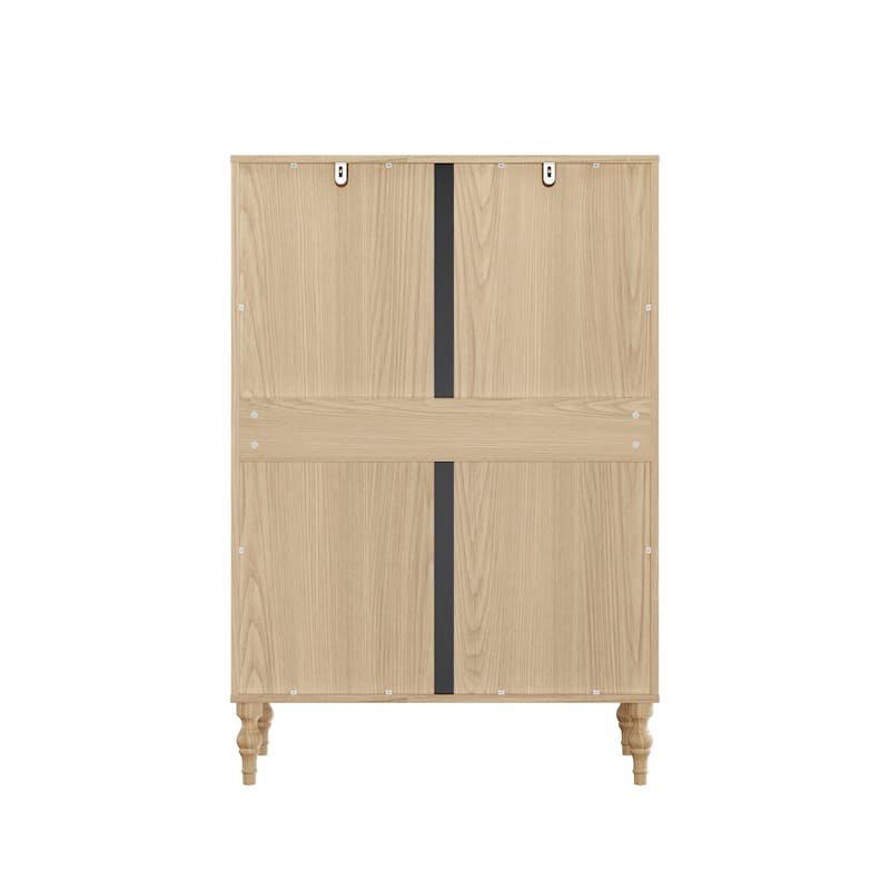 5 Drawer Chest Dresser for Bedroom, Wooden Chest of Drawers with Turned Solid Wood Legs, Modern Storage Dresser, 32.8" Wide