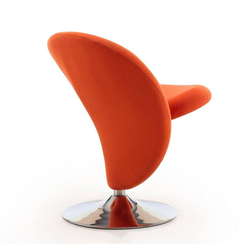 Manhattan Comfort Curl Polished Chrome Wool Blend Swivel Accent Chair
