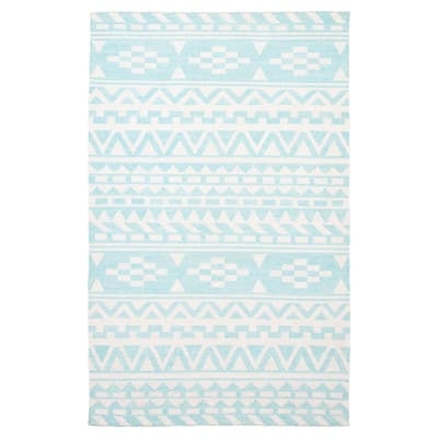 ECARPETGALLERY Flat-Weave Ankara FW Turquoise Wool Kilim - 5'1 x 8'2