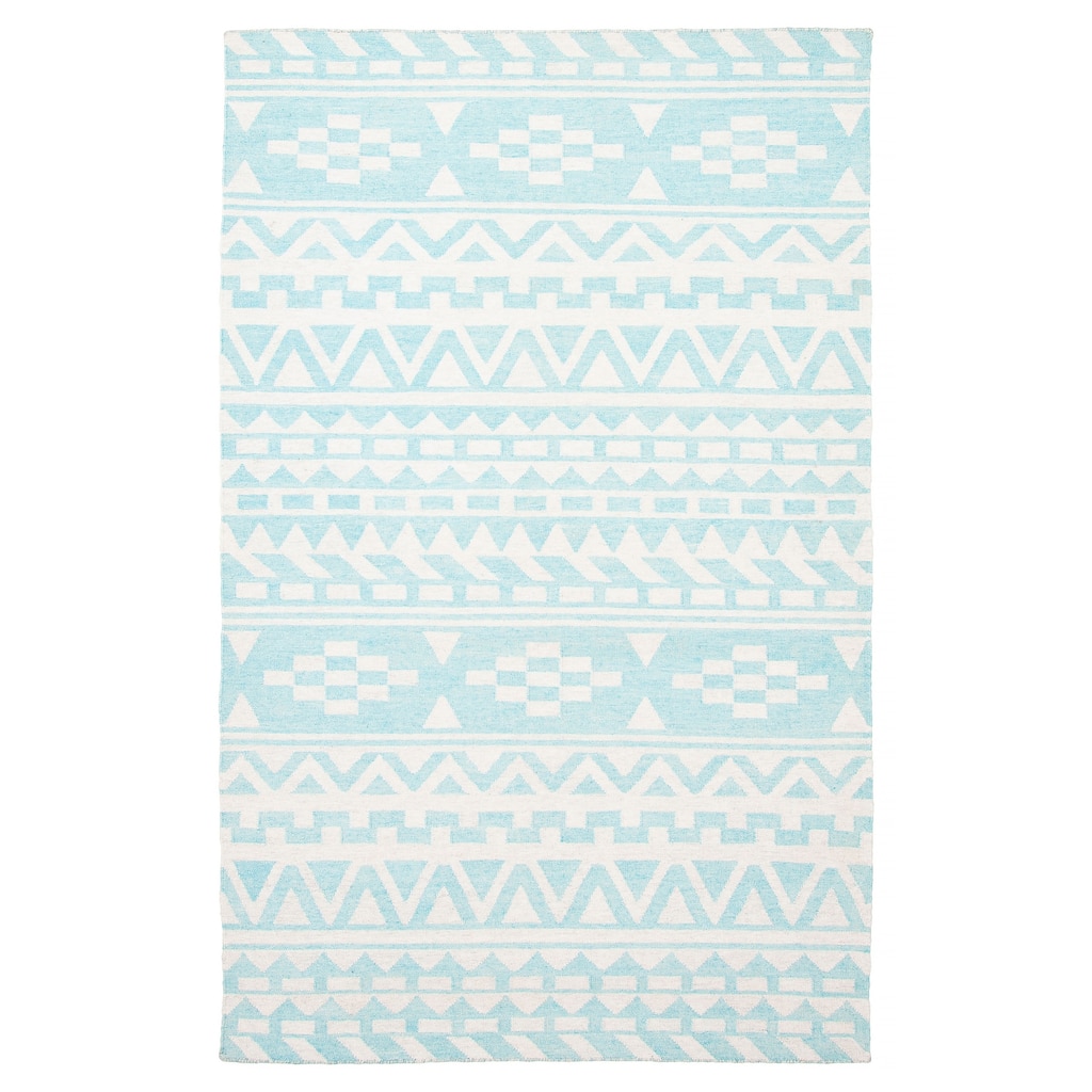 ECARPETGALLERY Flat-Weave Ankara FW Turquoise Wool Kilim - 5'1 x 8'2