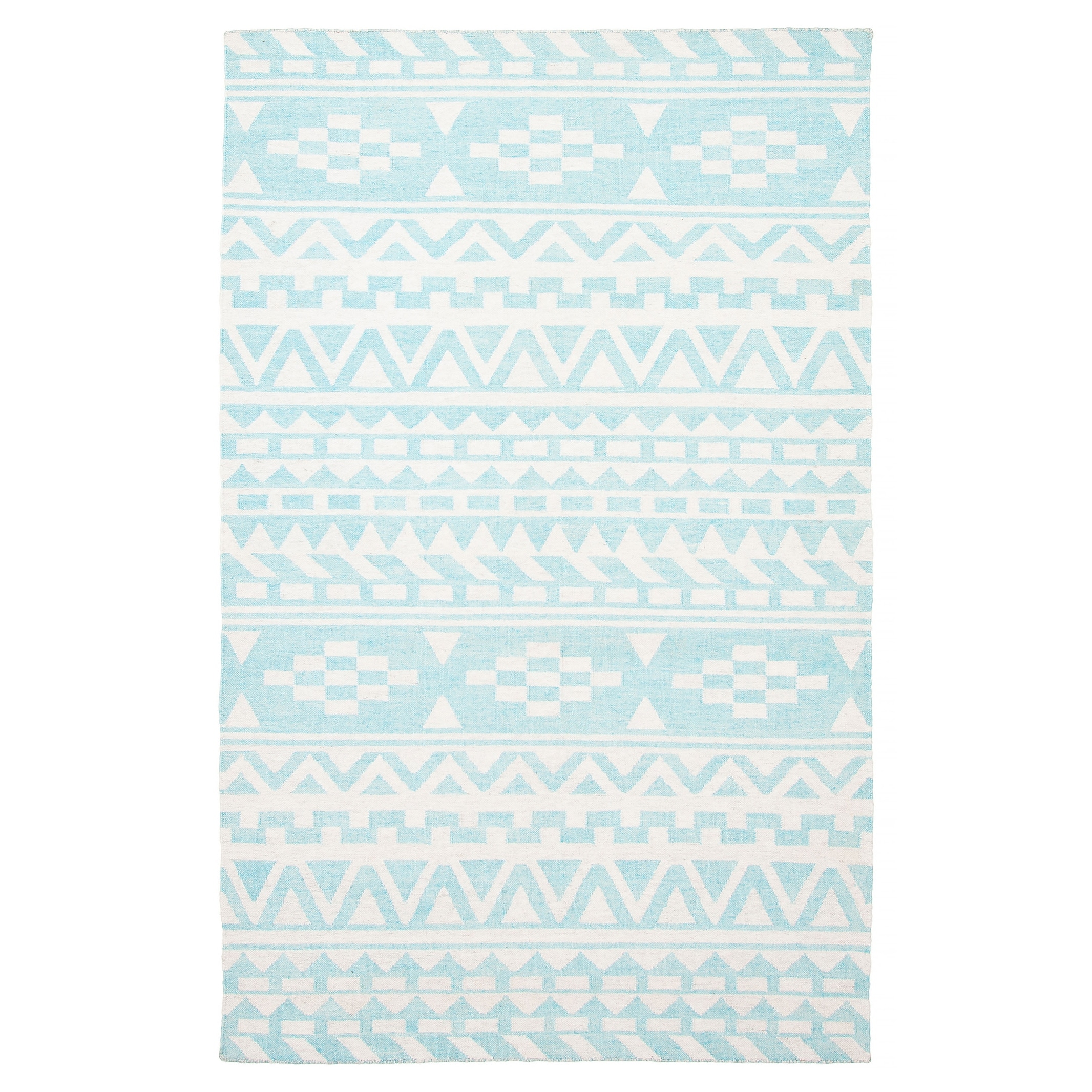 ECARPETGALLERY Flat-Weave Ankara FW Turquoise Wool Kilim - 5'1 x 8'2