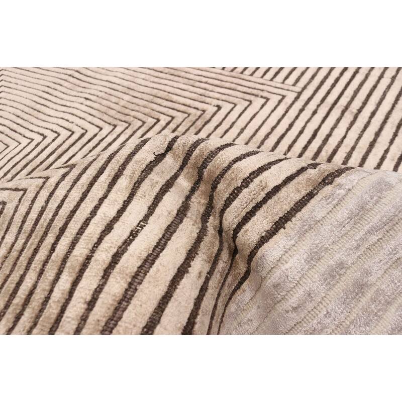 ECARPETGALLERY Hand Loomed Elysian Beige Rug - 5'4 x 7'8