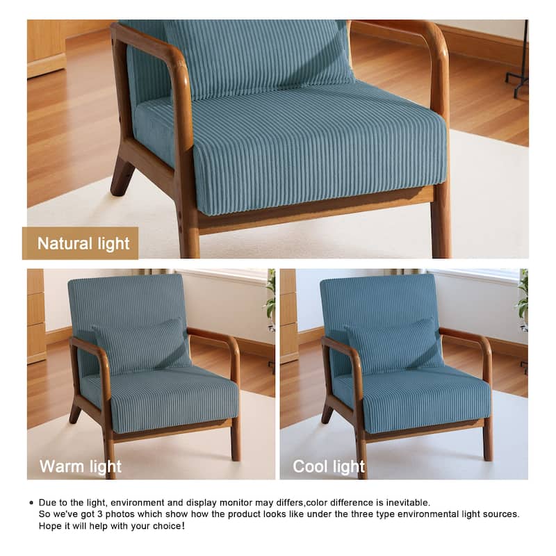 Mid-Century Upholstered Accent Chair with Wood Frame