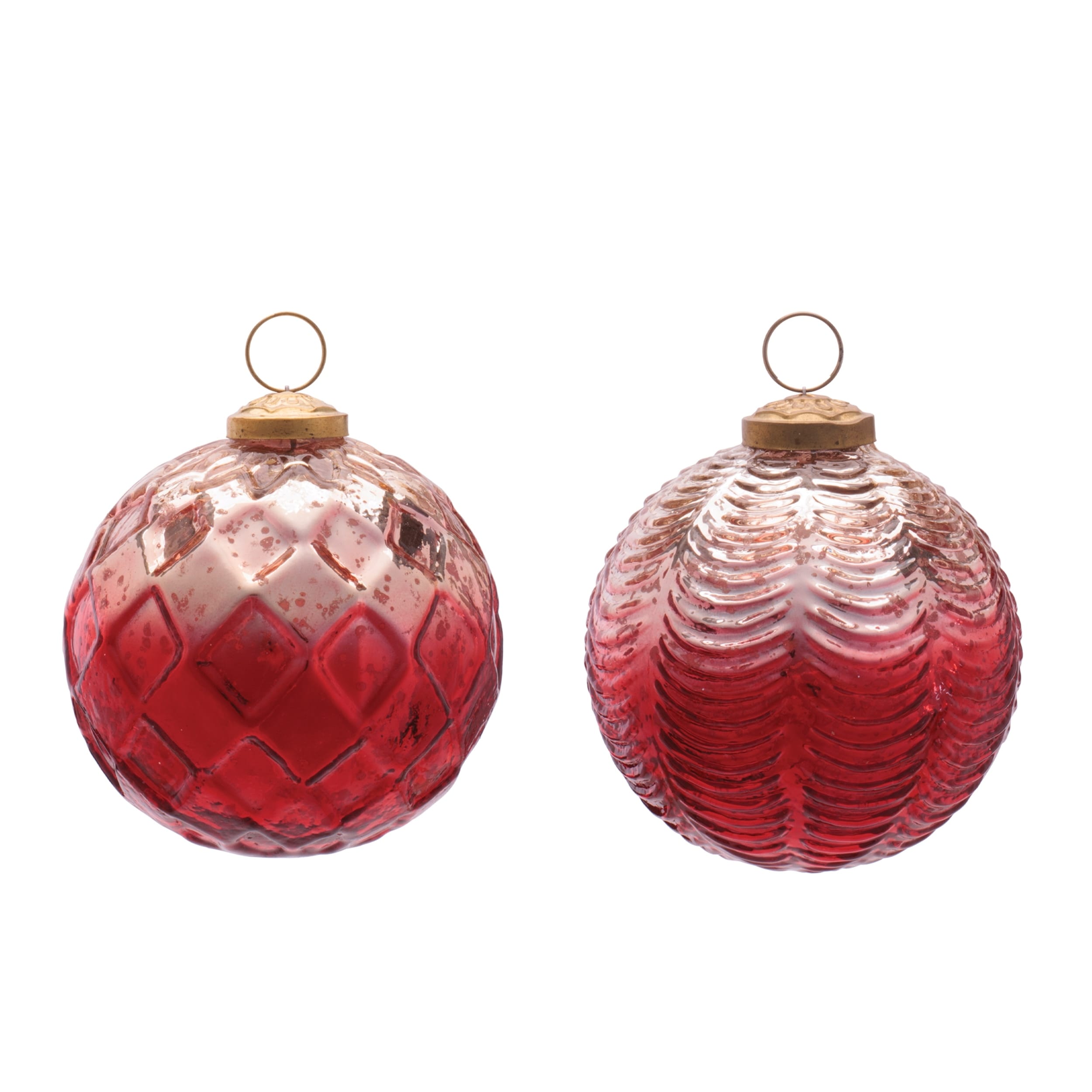 Glass Ball Ornament Set of 2 - 4"