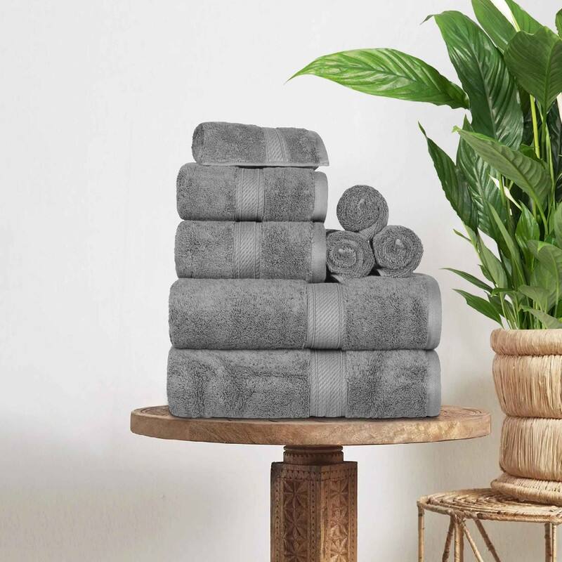 Superior Egyptian Cotton Pile Heavyweight 8-Piece Towel Set