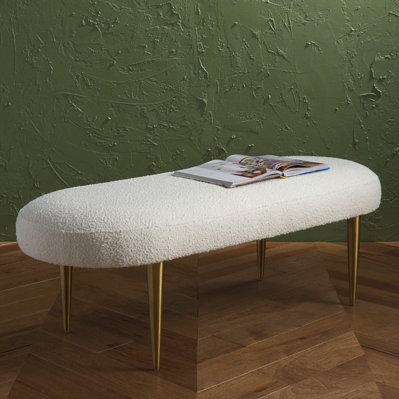 SAFAVIEH Couture Garnette Oval Bench - 48Wx18Dx16H - Ivory