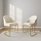 preview thumbnail 37 of 58, Modern Marble Dining Table with White Rectangular Tabletop Gold Stainless Legs, Dining Room Table Chair - 2 Pieces-Only Chair without table