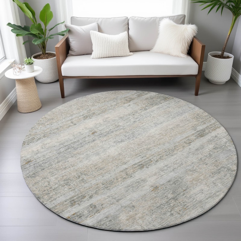 Machine Washable Indoor/Outdoor Watercolor Ombre Chantille Rug