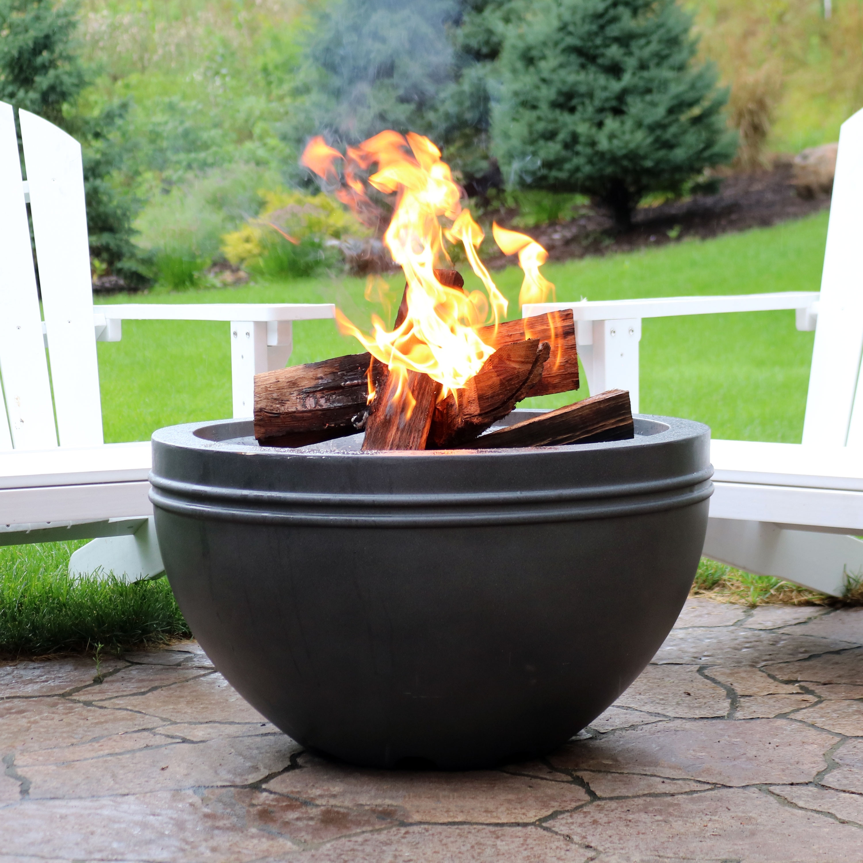 Shop Sunnydaze Gray Cast Iron Fire Bowl Fire Pit With Steel Cover