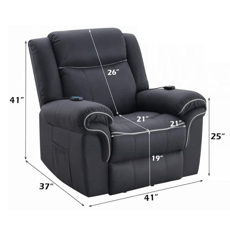 Seru Power Motion Lift and Recliner Chair, Heated Massage, Dark Gray
