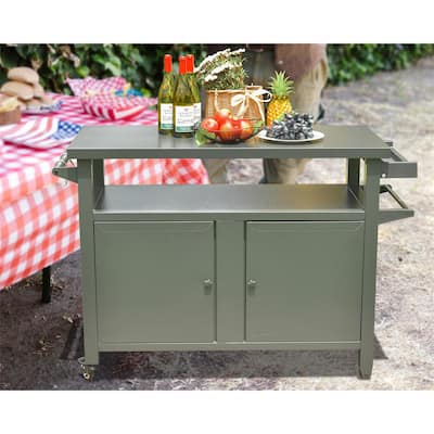 Grill Carts Outdoor Storage Cabinet with Wheels