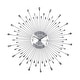 preview thumbnail 50 of 68, Gold / Copper / or Silver Iron Metal Starburst Sun Glam Wall Clock