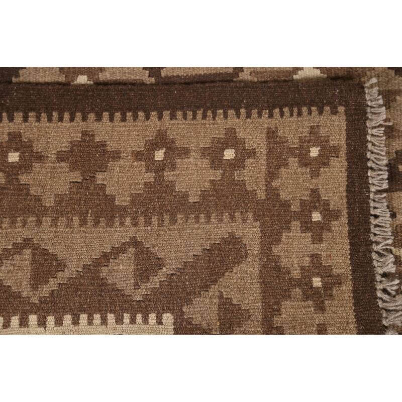Geometric Kilim Oriental Tribal Area Rug Flat-woven Wool Carpet - 5'3" x 8'1"