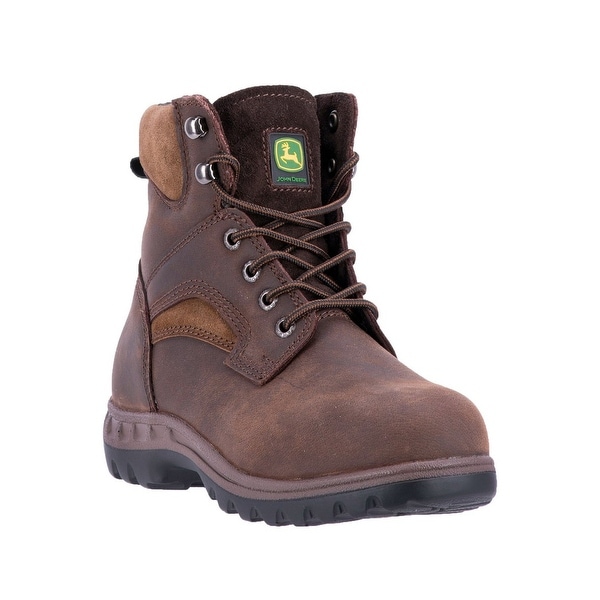 John Deere Work Boots Womens Crazy Horse Lace PU Dark Brown