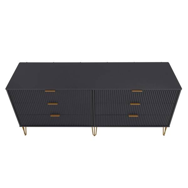 Manhattan Comfort3-Piece DUMBO Modern 5-Drawer Tall Dresser, DUMBO Modern 6-Drawer Double Low Dresser, and DUMBO Modern Nightstand 2.0 in Black Manhattan Comfort3-Piece DUMBO Modern 5-Drawer Tall Dresser, DUMBO Modern 6-Drawer Double Low Dresser, and DUMBO Modern Nightstand 2.0 in Black