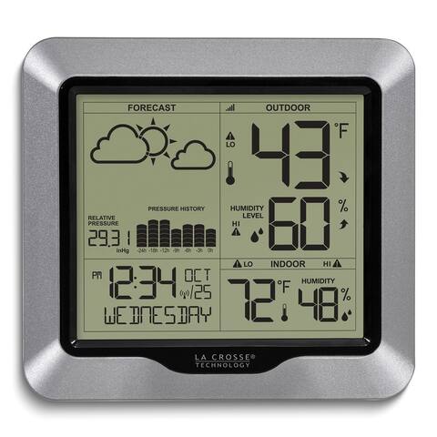 Curata Wireless Forecast Weather Station with Atomic Time Alarm Temperature and Barometer