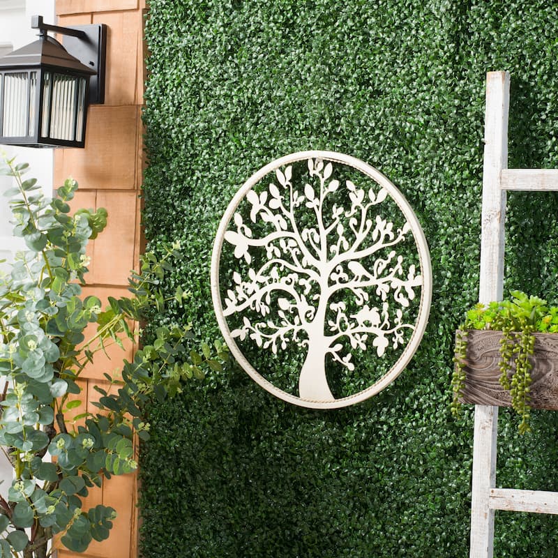 SAFAVIEH Outdoor Munire 20" Tree Of Life Wall Art - White